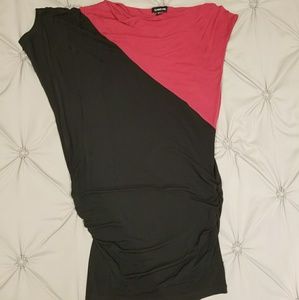 NWOT Black and Red Asymmetrical Mini Dress